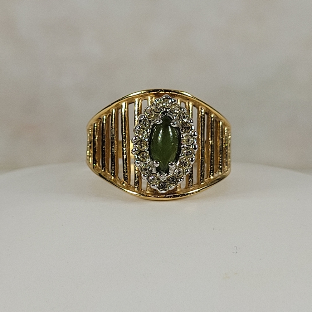 🥑 Column Art Deco Ring